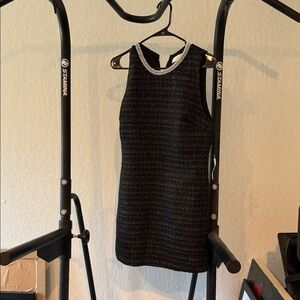 Astr Black and White Textured Mini Dress